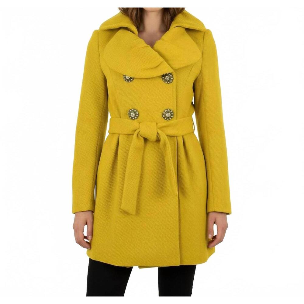 NEW CI SONO BY CAVALINI double breasted coat in mustard